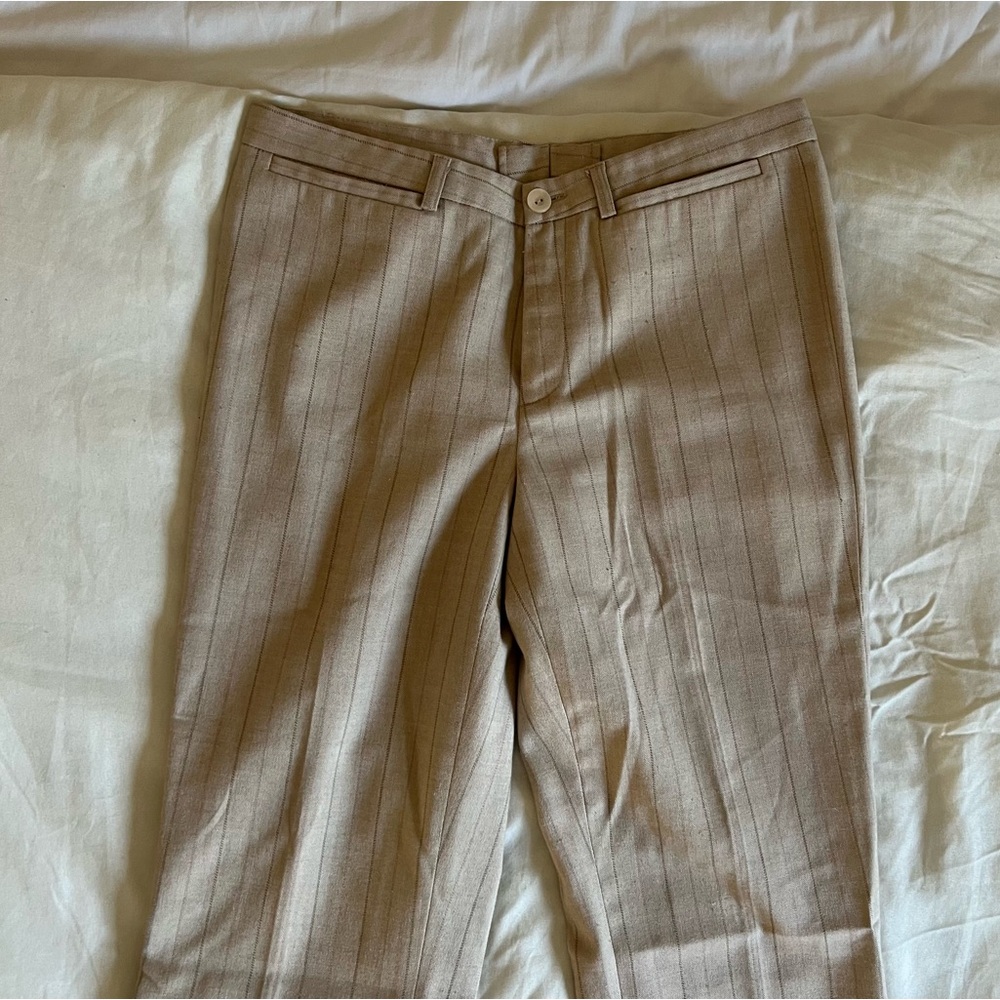Vintage Tan Pinstripe Trousers
